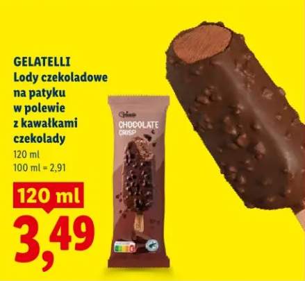Lody czekoladowe na patyku w polewie z kawałkami czekolady
