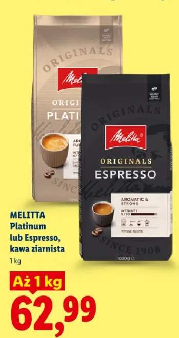 Kawa ziarnista Melitta Platinum lub Espresso