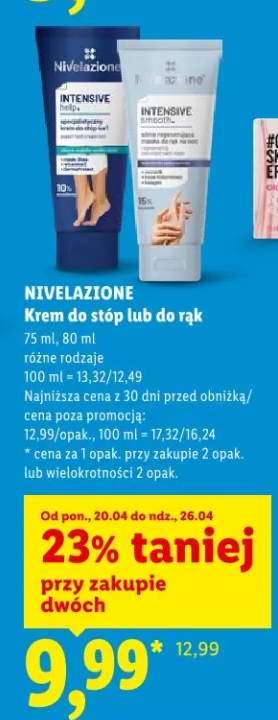 Krem do stóp lub do rąk nivelazione