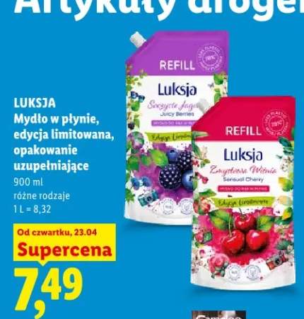 Mydło w płynie edycja limitowana opakowanie uzupełniające różne rodzaje
