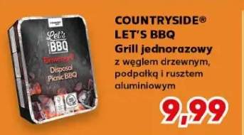 Grill jednorazowy z węglem drzewnym, pokrywa z aluminium