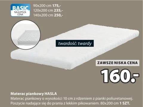 Materac piankowy HASLA