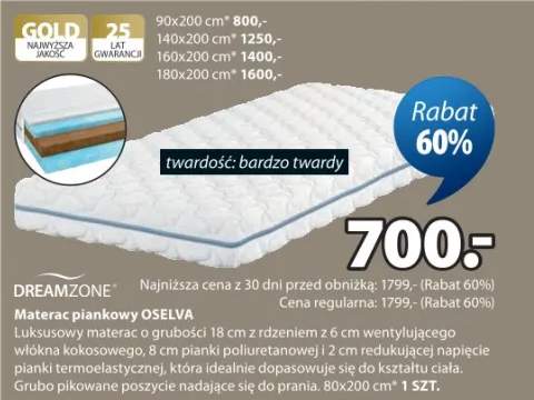 Materac piankowy OSELVA