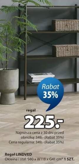 Regał Lindved okleina i stal S80 x W118 x G41 cm