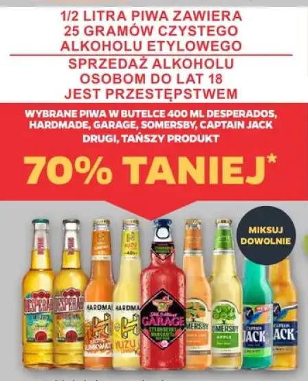 Piwo 70% taniej
