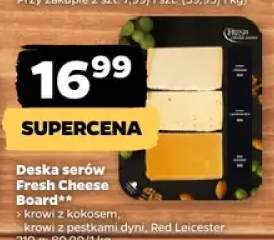 Deska serów Fresh Cheese Board krowi z kokosem, z pestkami dyni, Red Leicester