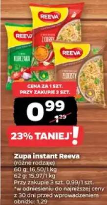 Zupa instant Reeva różne rodzaje