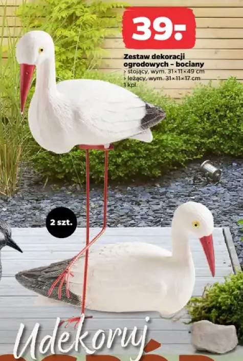 Zestaw dekoracji ogrodowych - bociany