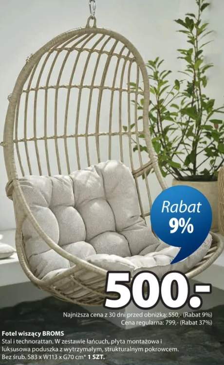 Fotel wiszący BROMS