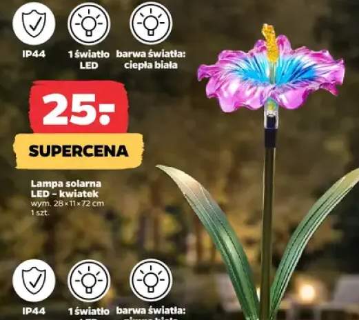 Lampa solarna LED - kwiatek
