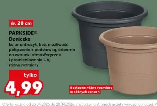 Doniczka Parkside kolor antracyt, beż