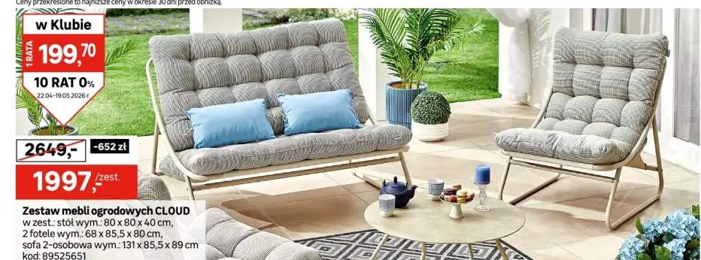 Meble ogrodowe zestaw Cloud
