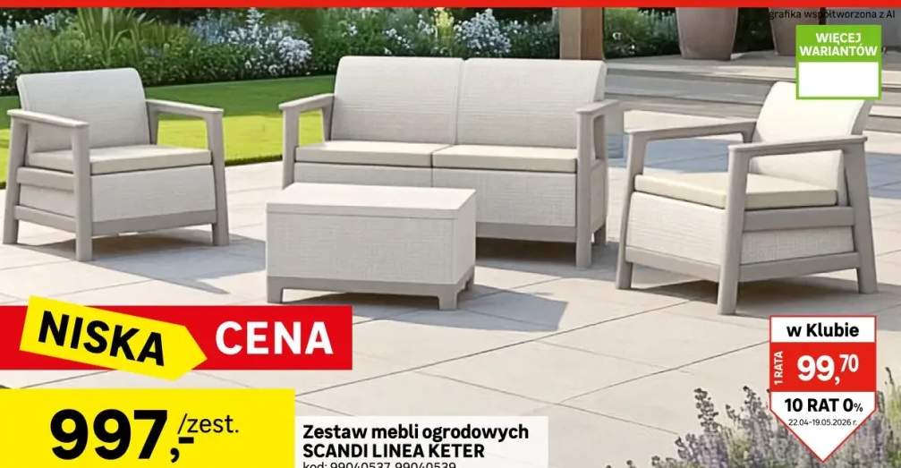 Zestaw mebli ogrodowych Scandi Linea beżowy Keter