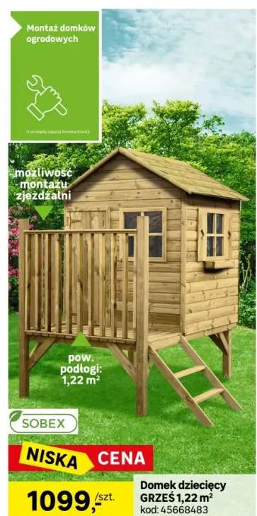 Domek ogrodowy dla dzieci Grześ 1,22 m2 Sobex