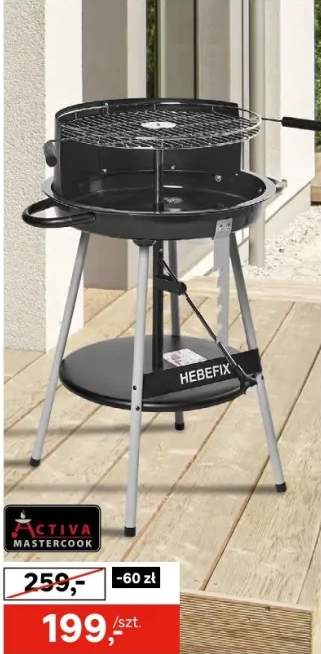 Grill węglowy śr.47 cm z półką Hebefix Activia