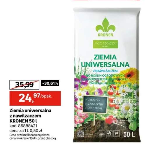 Ziemia uniwersalna 50l z nawilżaczem Kronen