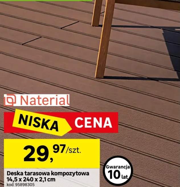 Deska kompozytowa Dolma 14,5x240x2,1 cm brąz czekoladowy Naterial