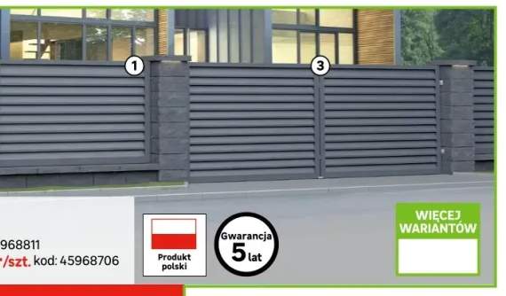 Przęsło ogrodzeniowe Kreta 2x1.2 m Polbram