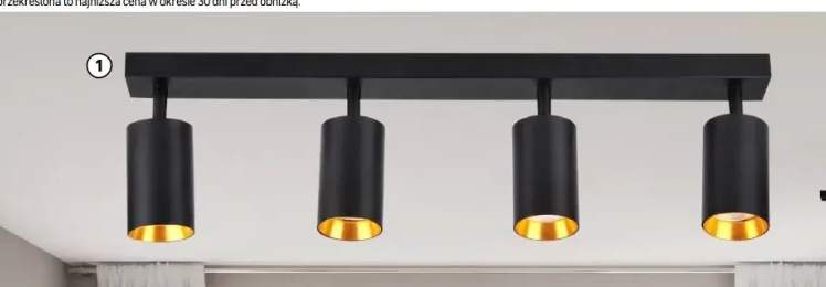 Listwa reflektorowa Maribel biało-złota 4 x GU10 Goldlux