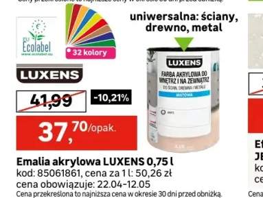 Emalia akrylowa 0.75 l White Matowa Luxens