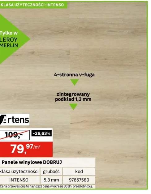 Panele winylowe SPC Artens Intenso Dąb Dobruj z podkładem naturalne drewno