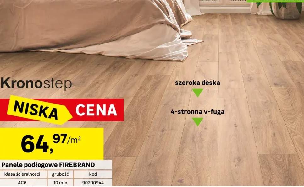 Panele podłogowe laminowane AC6 10 mm Kronostep Firebrand 2 XL struktura naturalnego drewna