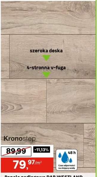 Panele podłogowe laminowane wodoodporne AC6 10 mm Kronostep XL Dąb Westland struktura naturalnego drewna