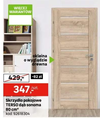 Drzwi wewnętrzne pokojowe Terso Dąb Sonoma 3D 80 prawe Classen