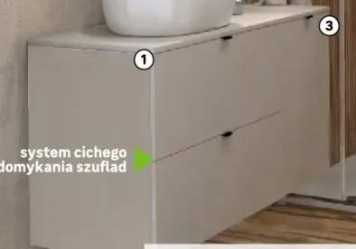 Szafka pod umywalkę wisząca Atrato 59.4x44.8x60.5 cm kaszmir Cersanit