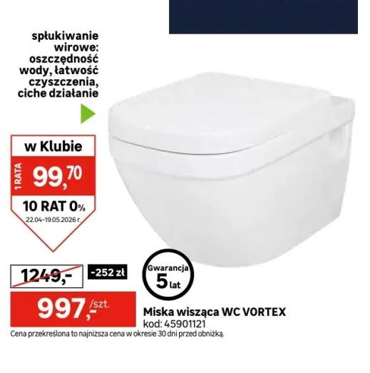 Miska WC Euro Ceramics wisząca wirowa Grohe