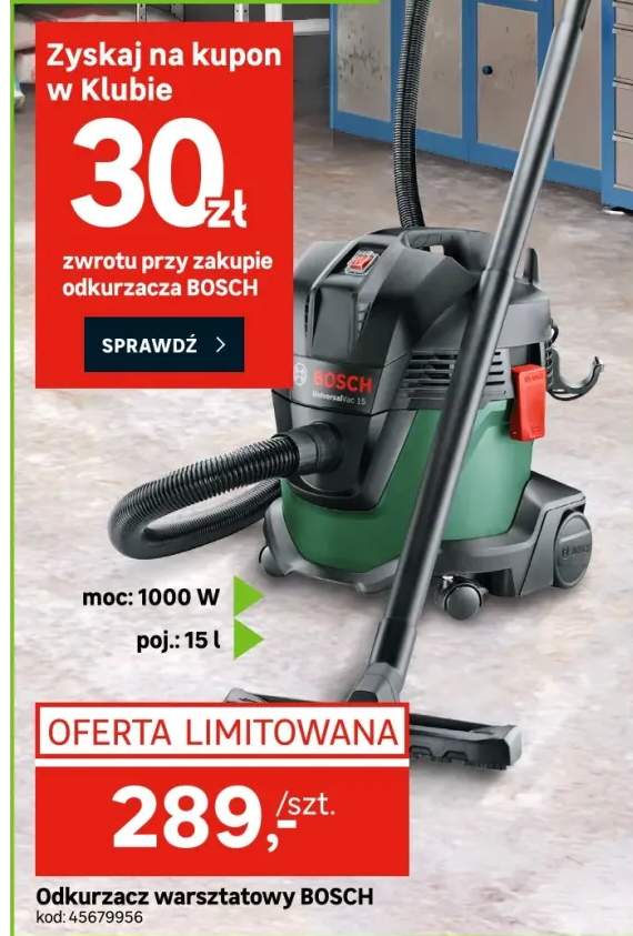 Odkurzacz warsztatowy Bosch UNIVERSALVAC 15 l 1000W