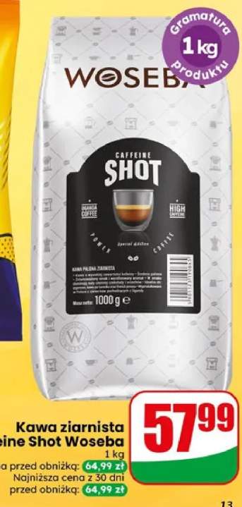 Kawa ziarnista Caffeine Shot Woseba
