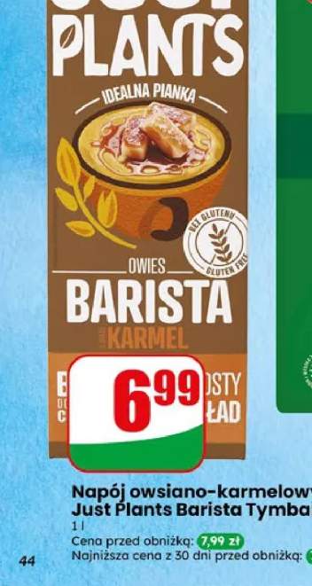 Napój owsiano-karmelowy just plants barista tymbark