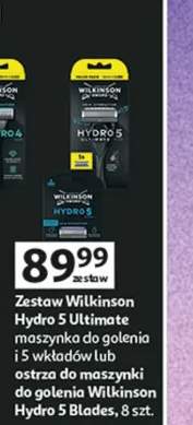 Zestaw Hydro 5 Ultimate maszynka do golenia i 5 wkładów lub ostrza do maszynki do golenia Hydro 5 Blades, 8 szt. lub Wilkinson Quattro Sensitive, maszynka do golenia i 4 wymienne ostrza