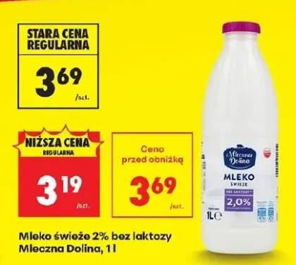 Mleko świeże 2% bez laktozy Mleczna Dolina
