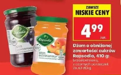 Dżem o obniżonej zawartości cukrów Rapsodia brzoskwiniowy