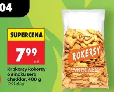 Krakersy Rokersy o smaku sera cheddar