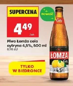 Piwo Łomża cola cytryna 4,5%