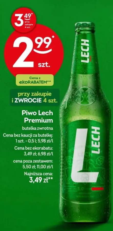 Piwo Lech Premium butelka zwrotna