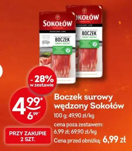 Boczek surowy wędzony Sokołów