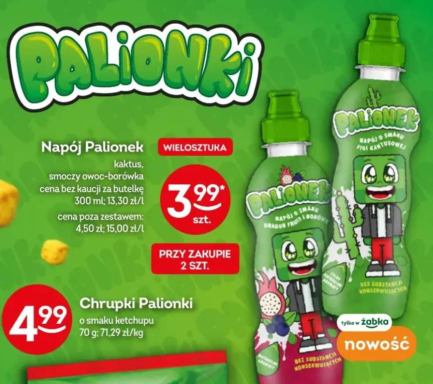 Napój Palionek kaktus, smoczy owoc-borówka 300ml