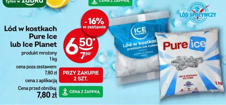 Lód w kostkach Pure Ice lub Ice Planet