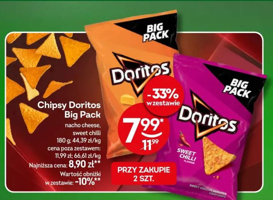 Chipsy Doritos Big Pack nacho cheese, sweet chilli