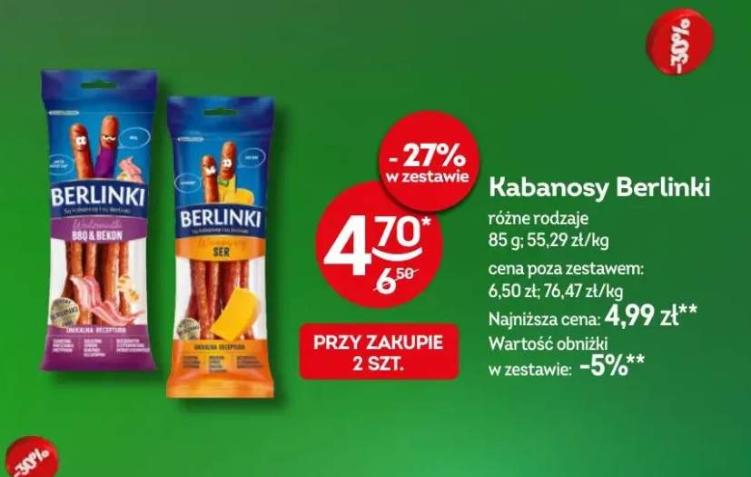 Kabanosy berlinki różne rodzaje