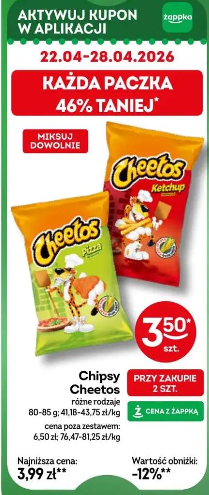 Chipsy cheetos różne rodzaje