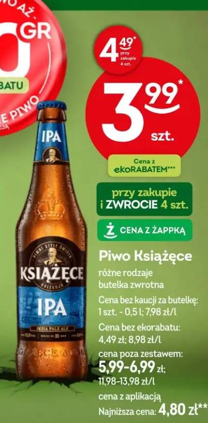 Piwo książęce różne rodzaje butelka zwrotna