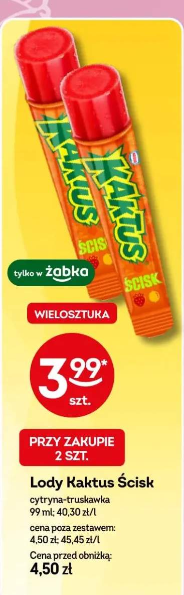 Lody Kaktus Ścisk cytryna-truskawka