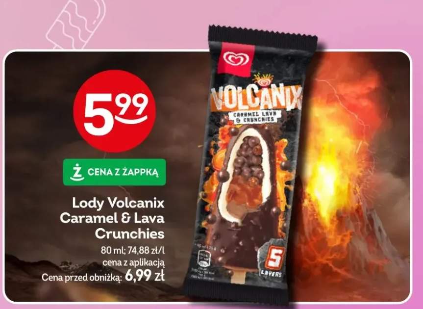 Lody Volcanix Caramel & Lava Crunchies