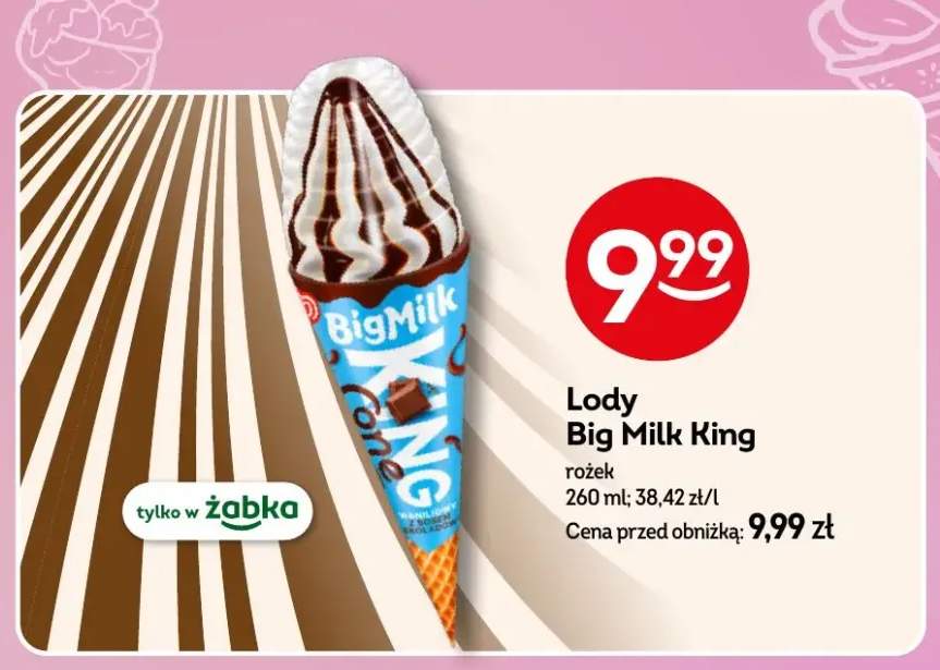 Lody Big Milk King rożek