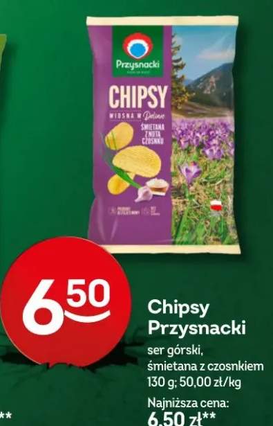 Chipsy Przysnacki ser górski, śmietana z czosnkiem
